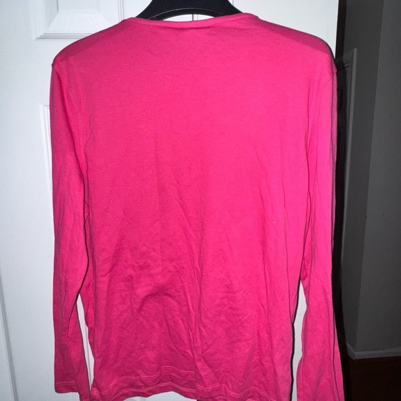 M&C Sportswear Women Long Sleeve Pink Snowflake T-Shirt Size L NWT hot pink - Picture 8 of 9